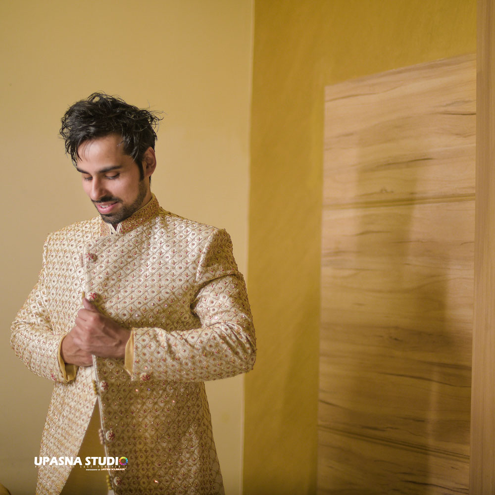 groom wearing sherwani